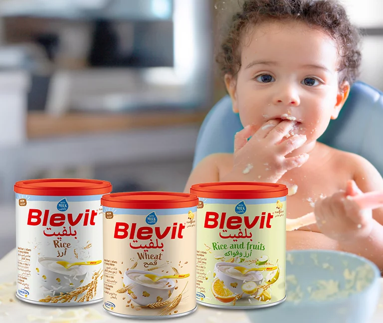 Blevit cereals with milk